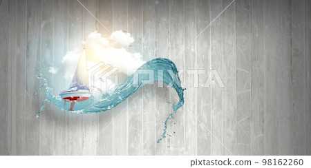 Sailing on the wave . Mixed media Sailing on the wave . Mixed media 98162260