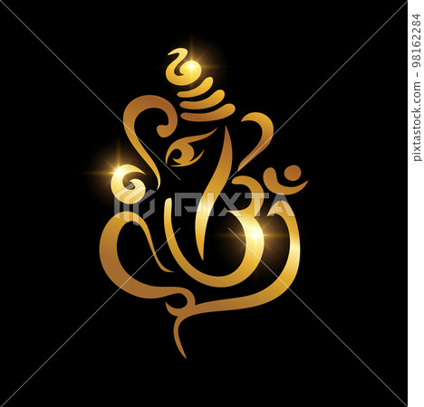 Golden Ganesh Puja. ganesh Chaturthi Sign Golden Ganesh Puja. ganesh Chaturthi Sign 98162284