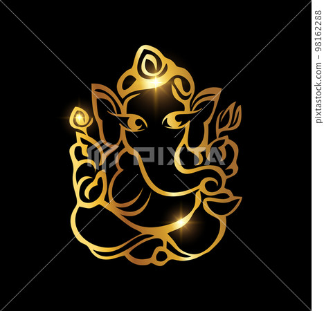 Golden Ganesh Puja. ganesh Chaturthi Sign Golden Ganesh Puja. ganesh Chaturthi Sign 98162288