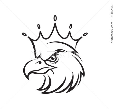 Eagle Head and Crown Vector Illustration 98162360