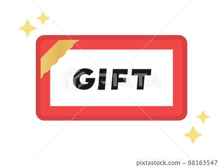 簡單的禮券插圖/圖標素材-GIFT文字-紅色 98163547