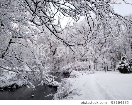 Snowscape and water surface dyed white Snowscape and water surface dyed white 98164385