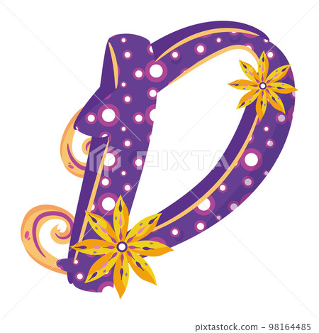 Isolated colored letter D with floral ornaments Typography fonts Vector Isolated colored letter D with floral ornaments Typography fonts Vector 98164485