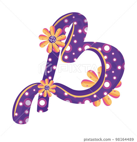 Isolated colored letter B with floral ornaments Typography fonts Vector Isolated colored letter B with floral ornaments Typography fonts Vector 98164489