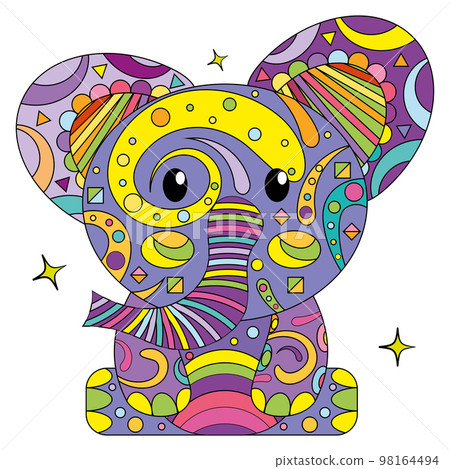 Isolated elephant shape colored mandala Vector Isolated elephant shape colored mandala Vector 98164494