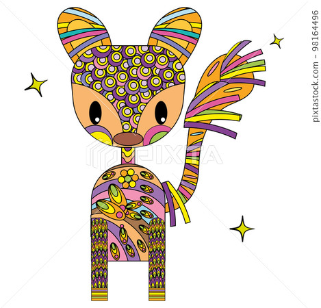 Isolated cat shape colored mandala Vector Isolated cat shape colored mandala Vector 98164496