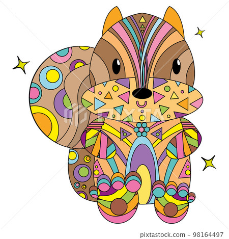 Isolated squirrel shape colored mandala Vector Isolated squirrel shape colored mandala Vector 98164497