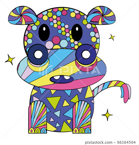 Isolated dog shape colored mandala Vector 98164504