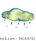 Watercolor baby illustration with cloud. Clouds. The blue cloud, watercolor illustration isolated on white background 98164742