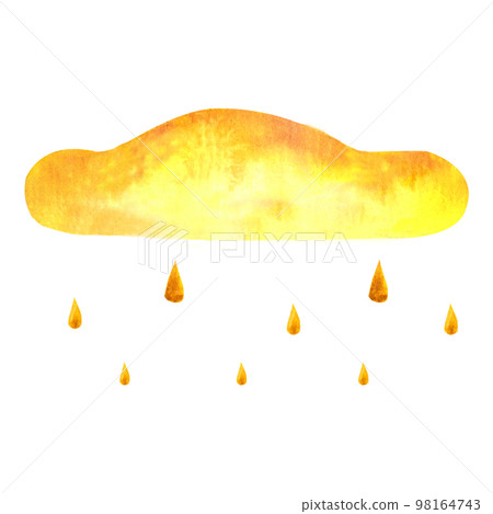 Watercolor baby illustration with cloud. Clouds. The yellow cloud, watercolor illustration isolated on white background 98164743