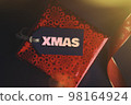 New Year discounts. Buying gifts. Sale on black friday. Gift box and price tag. 98164924