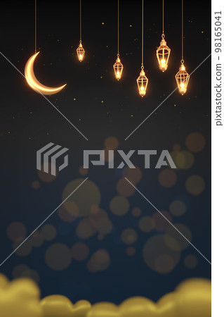 Ramadan Kareem Greeting Background Islamic 3d illustration design 98165041