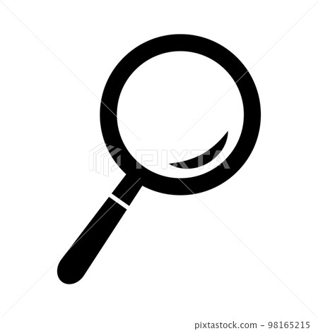 有光澤的放大鏡圖標。研究或搜索。向量。 98165215