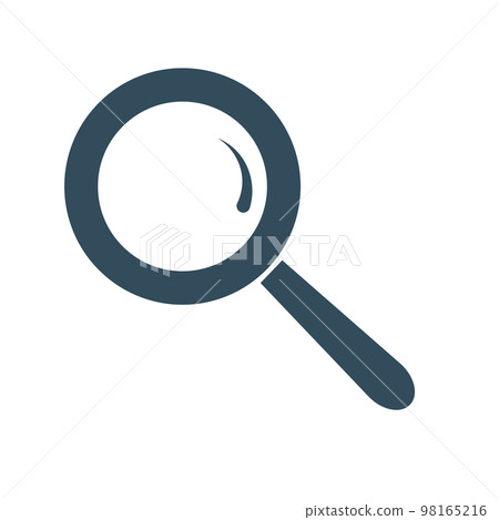 Magnifying glass silhouette icon. Symbol of search and investigation. Zoom or magnify icon. vector. 98165216