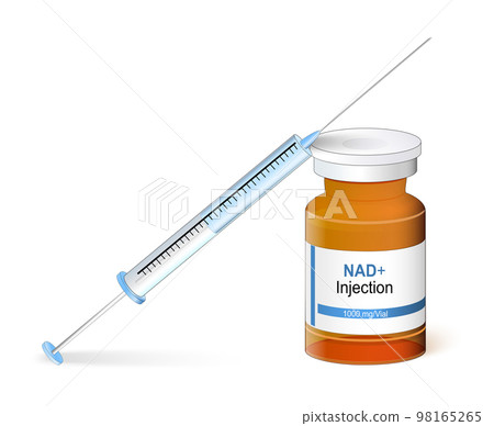 NAD. Syringe, and vial for injection. Life extension. 98165265