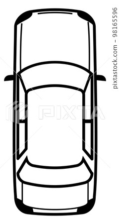 Car linear icon. Auto top view. Road transport Car linear icon. Auto top view. Road transport 98165596