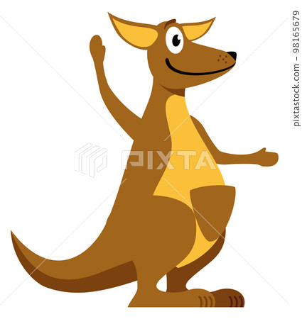 Kangaroo character. Happy smiling animal. Cartoon icon Kangaroo character. Happy smiling animal. Cartoon icon 98165679