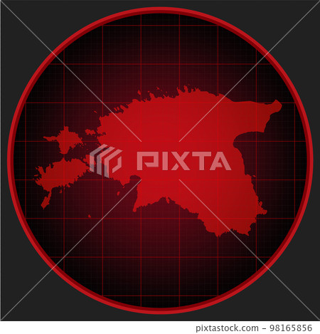 Vector map Estonia on the radar screen 98165856