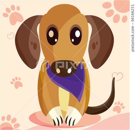 Isolated cute dachshund dog cartoon character Vector 98166251