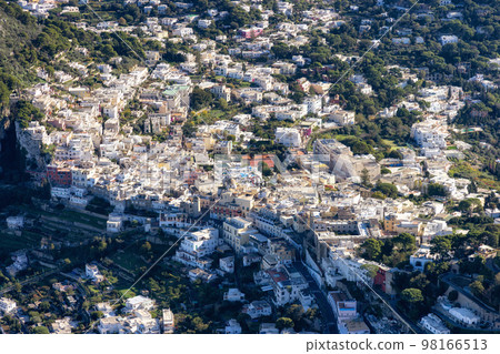 Touristic Town on Capri Island in Bay of Naples, Italy. 98166513