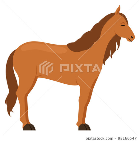Horse icon. Farm riding animal. Cartoon stallion Horse icon. Farm riding animal. Cartoon stallion 98166547