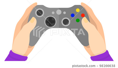 Hands hold gamepad. Video game controller icon - Stock Illustration ...