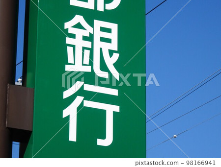 Bank signboard Empty background Bank signboard Empty background 98166941