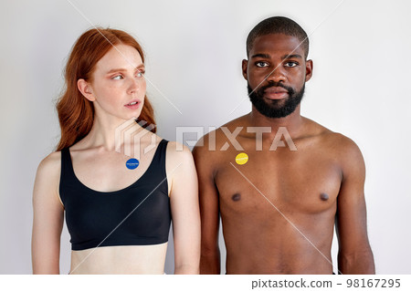 vaccinated couple during coronavirus and flu outbreak. Virus and illness protection vaccinated couple during coronavirus and flu outbreak. Virus and illness protection 98167295