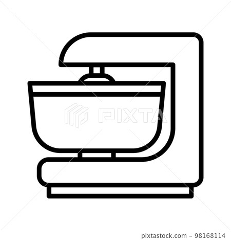 Stand mixer icon. Stationary dough mixer with bowl. Pictogram isolated on white background. 98168114