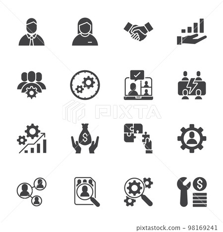 Business people and finance thin line icon set, Vector solid icon Business people and finance thin line icon set, Vector solid icon 98169241