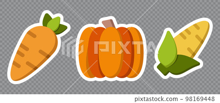 Set of colorful vegetables. Natural fresh organic vegetables. Isolated stickers of vegetables. Cartoon style vector illustration Set of colorful vegetables. Natural fresh organic vegetables. Isolated stickers of vegetables. Cartoon style vector illustration 98169448