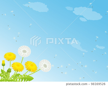 蓬鬆蒲公英和藍天 landscape_frame 背景 98169526