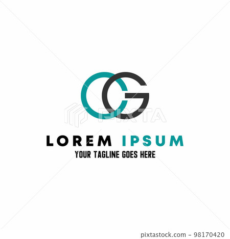 Simple letter or word CG connected line font image graphic icon logo design abstract concept vector stock. Can be used as a symbol associated with initial or monogram 98170420