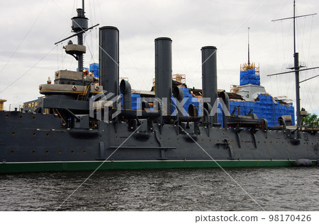 Baltic Fleet survivor cruiser in St. Petersburg Baltic Fleet survivor cruiser in St. Petersburg 98170426