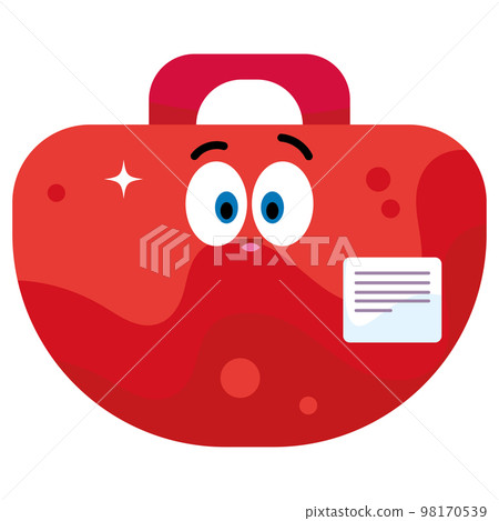 Isolated cute happy blood bag character Vector Isolated cute happy blood bag character Vector 98170539