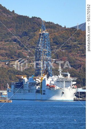 CHIKYU, a deep-sea exploration vessel moored at Shimizu Port CHIKYU, a deep-sea exploration vessel moored at Shimizu Port 98170562