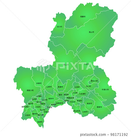 Gifu prefecture and municipalities map Gifu prefecture and municipalities map 98171192