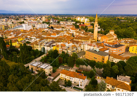 Aerial cityscape of Pordenone, Italy 98171307
