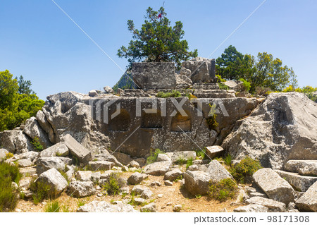Ruins of ancient Heroum on day. Termessos. Turkey 98171308