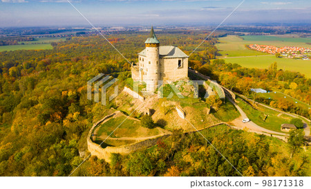 Aerial view of Kuneticka Hora Castle, Czech Republic Aerial view of Kuneticka Hora Castle, Czech Republic 98171318