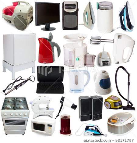 Set of household appliances. Isolated on white background with clipping path Set of household appliances. Isolated on white background with clipping path 98171797