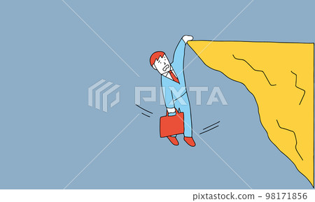 A person who is likely to fail at work Illustration of a businessman who is about to fall off a cliff A person who is likely to fail at work Illustration of a businessman who is about to fall off a cliff 98171856