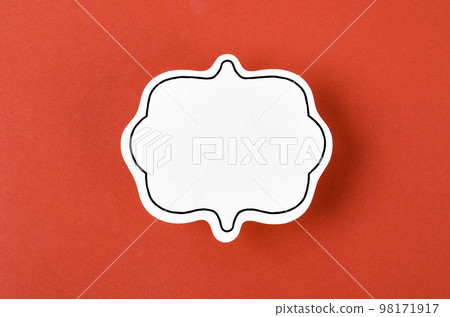 The Speech bubble with copy space communication talking speaking concepts on red background. 98171917