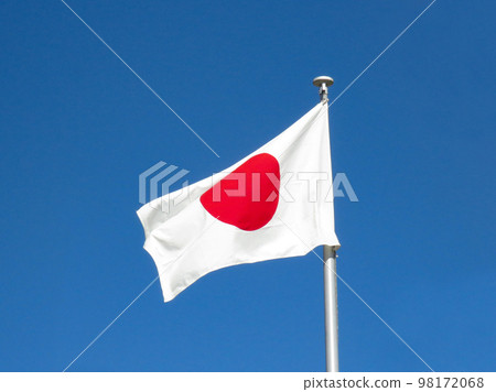日本國旗在風中飄揚 日本國旗在風中飄揚 98172068
