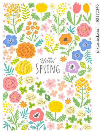 Spring flower illustration set Spring flower illustration set 98172340