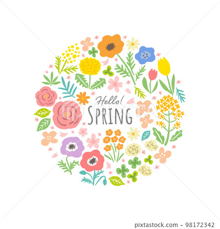 Spring flower illustration set Spring flower illustration set 98172342