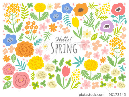 春天的花朵插圖集 春天的花朵插圖集 98172343