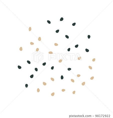 Round pattern of black and white sesame seeds 98172922