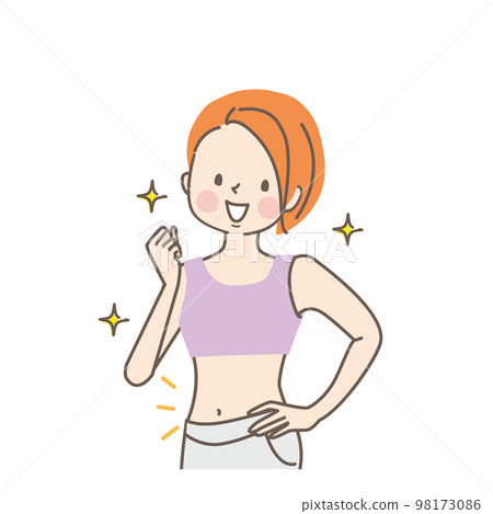 Young woman who succeeded in dieting Young woman who succeeded in dieting 98173086