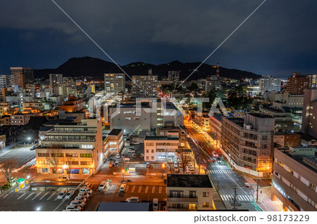 Fukushima city, Omachi, Mt. Shinobu, night view, townscape 98173229
